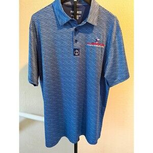 Pins & Aces All American Tour Golf Polo Mens XL Blue Performance Shirt